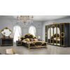 Dormitor Barocco Nero, negru/auriu, pat 160x200 cm, dulap cu 6 usi, comoda, 2 noptiere