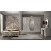 Dormitor Neli, crem, pat 180x200 cm, dulap cu 6 usi, comoda, 2 noptiere