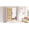 Dressing Gabriel cu oglinda, 150x200x61 cm, alb/stejar deschis