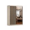 Dressing gabriel sonoma/negru cu lamele artisan, cu oglinda, 150x200x61 cm