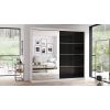 Dressing Ovidiu 31, 233x218x61 cm, culoare alb/negru