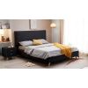 Pat 9133, 160x200 cm, Negru, cu 2 noptiere Becca