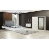 Dormitor Felix, alb, pat 160 x 200 cm, dulap cu 2 usi, 2 noptiere, comoda