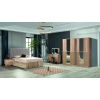 Dormitor Willow, sonoma, pat 160 x 200 cm, dulap cu 2 usi, 2 noptiere, comoda
