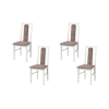 SET 4 Scaune din lemn masiv de fag tapitat cu stofa S-37 Boss7 25B, Alb