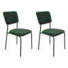 Set 2 Scaune bucatarie, tapitat cu stofa, s-209, verde