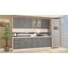 Bucatarie gamma 260, gri mat, fronturi mdf, corp din pal