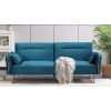 Canapea extensibila Andra, material textil, albastru, 211x87x81 cm