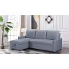 Coltar extensibil Ami, material textil, gri inchis, 203x130x88 cm