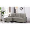 Coltar extensibil Ami, material textil, gri, 203x130x88 cm