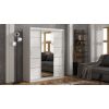 Dressing Ory, alb, 3 usi, cu oglinda, 180 cm