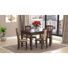 Set masa extensibila 120x150cm cu 4 scaune tapitate, mb-13 max5 si s-37 boss7 o15, nuc, lemn masiv de fag, stofa