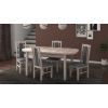 Set masa extensibila 160x200cm cu 4 scaune tapitate, mb-12 venus1 si s-37 boss7 s11, sonoma, lemn masiv de fag, stofa