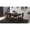 Set masa extensibila 160x200cm cu 4 scaune tapitate, mb-12 venus1 si s-38 boss4 o15, nuc, lemn masiv de fag, stofa