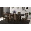 Set masa extensibila 160x200cm cu 6 scaune tapitate, mb-12 venus1 si s-37 boss7 o27a, nuc, lemn masiv de fag, stofa