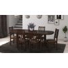 Set masa extensibila 160x200cm cu 6 scaune tapitate, mb-12 venus1 si s-38 boss4 o15, nuc, lemn masiv de fag, stofa