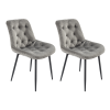 Set 2 Scaune Bucatarie Tapitat S-212, Stofa, Gri