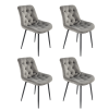 Set 4 Scaune Bucatarie Tapitat S-212, Stofa, Gri