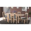 Set masa extensibila 160x200cm cu 6 scaune tapitate, mb-12 venus1 si s-37 boss7 s11, sonoma, lemn masiv de fag, stofa