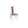Set masa extensibila jork 200x250 cm, lemn masiv alb, cu 10 scaune tapitate stofa maro, s-37 B25B