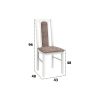 Set masa extensibila jork 200x250 cm, lemn masiv alb, cu 10 scaune tapitate stofa maro, s-37 B25B