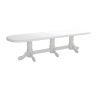 Set masa extensibila jork 250-300x100 cm, lemn masiv alb, cu 12 scaune tapitate stofa gri, s-38 B24B