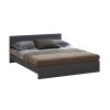 Dormitor Eco antracit, dulap 3 usi, pat 160x200 cm, 2 noptiere, comoda