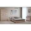 Dormitor Eco sonoma, dulap 3 usi, pat 160x200 cm, 2 noptiere, comoda