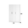 Dormitor Eco alb, dulap 3 usi, pat 160x200 cm, 2 noptiere, comoda