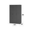 Dormitor Eco antracit, dulap 3 usi, pat 160x200 cm, 2 noptiere, comoda