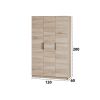 Dormitor Eco sonoma, dulap 3 usi, pat 160x200 cm, 2 noptiere, comoda