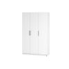 Dulap ECO, 3 usi cu bara de haine si rafturi, alb, 120 cm