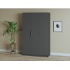 Dulap ECO, 3 usi cu bara de haine si rafturi, antracit, 120 cm