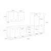 Bucatarie Montis 350 cm, corp cuptor inalt, culoare alb lucios, blat sonoma