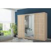 Dressing Ory, sonoma, 3 usi, cu oglinda, 250 cm