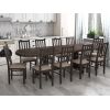 Set masa extensibila jork 200x250 cm, lemn masiv wenge, cu 10 scaune tapitate stofa maro, s-38 W2