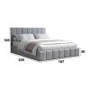 Pat Cozy cu saltea, 160x200 cm, gri deschis, suport saltea din PAL