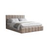Pat Cozy cu saltea, 160x200 cm, cappucino, suport saltea din PAL