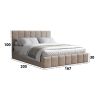 Pat Cozy cu saltea, 160x200 cm, cappucino, suport saltea din PAL