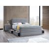 Set Pat 237 tapitat, cu 4 sertare, 2 noptiere, culoare gri