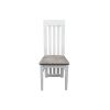 Scaun living S-104, tapitat, alb, tapiterie gri