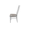 Scaun living S-104, tapitat, alb, tapiterie gri