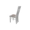 Scaun living S-104, tapitat, alb, tapiterie gri