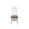 Scaun living S-104, tapitat, alb, tapiterie maro