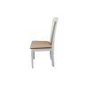 Scaun living S-220, tapitat, alb, tapiterie bej inchis