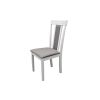 Scaun living S-220, tapitat, alb, tapiterie gri