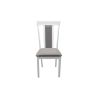 Scaun living S-220, tapitat, alb, tapiterie gri
