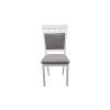 Scaun living S-222, tapitat, alb, tapiterie gri