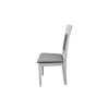 Scaun living S-222, tapitat, alb, tapiterie gri