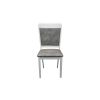 Scaun living S-223, tapitat, alb, tapiterie gri